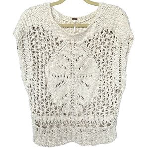 Free People Open Knit Cap Sleeve Top